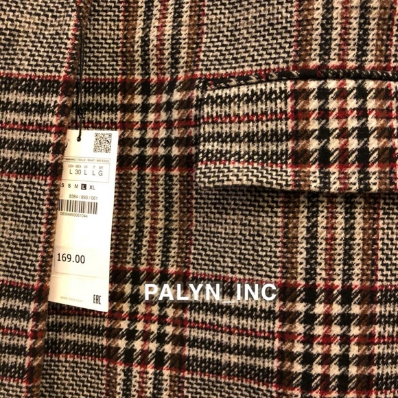 ❤️ZARA CHECKED PLAID MASCULINE COAT - Picture 2 of 8